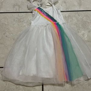 Cotton On Kids Rainbow white Tulle dress
